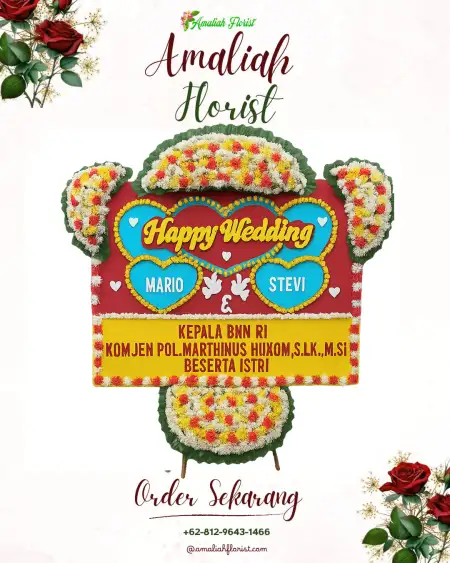 Papan Bunga Pernikahan Tritik